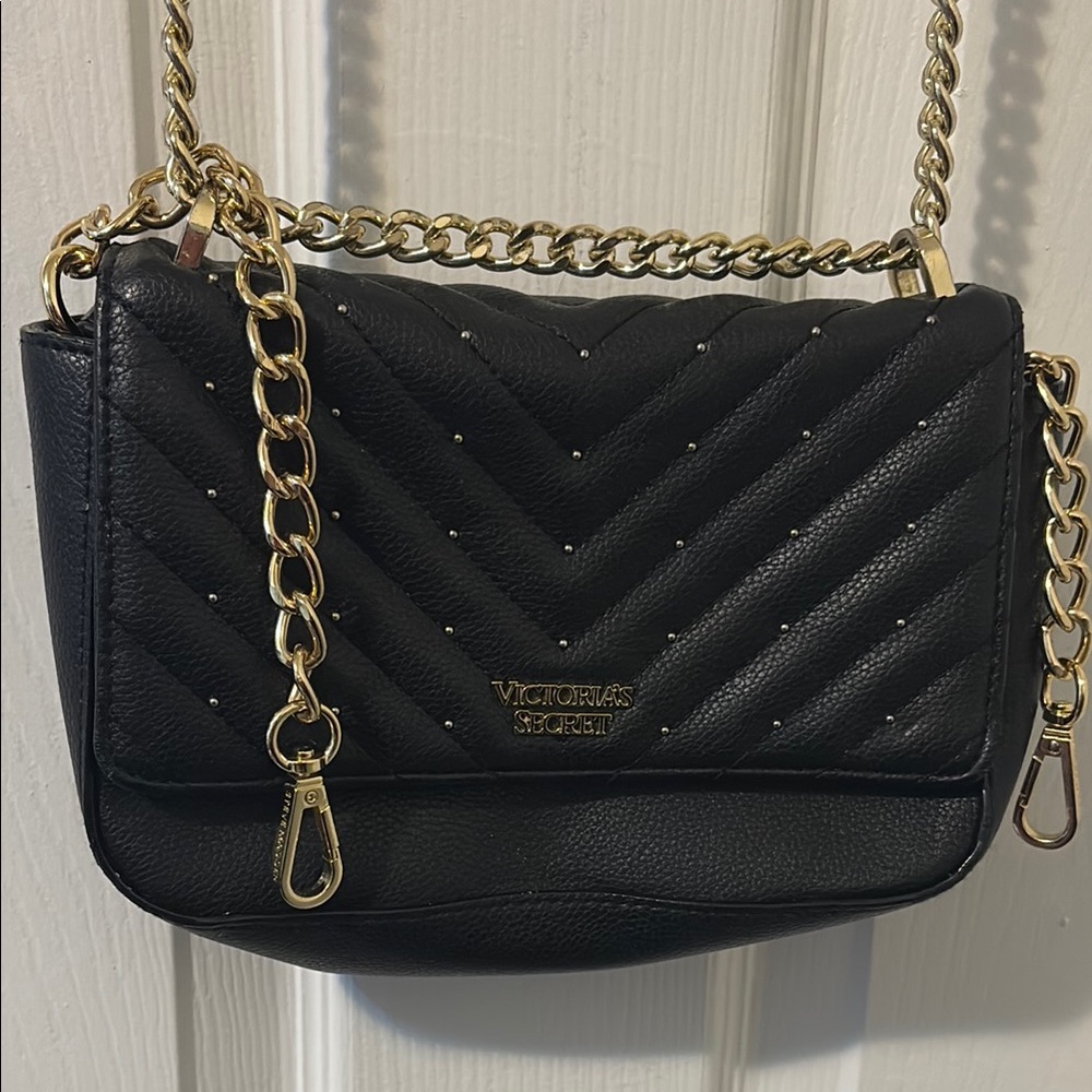 Victoria's Secret Black Quilted Chain Bag